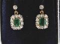 Victorian Emerald And Diamond Earrings